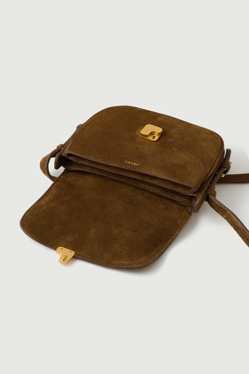 BOLSO BELLISSIMA MINI CARAMELO CUERO FLOR - Imagen 5