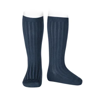 Calcetines altos básicos canalé LASPISLAZULI 484