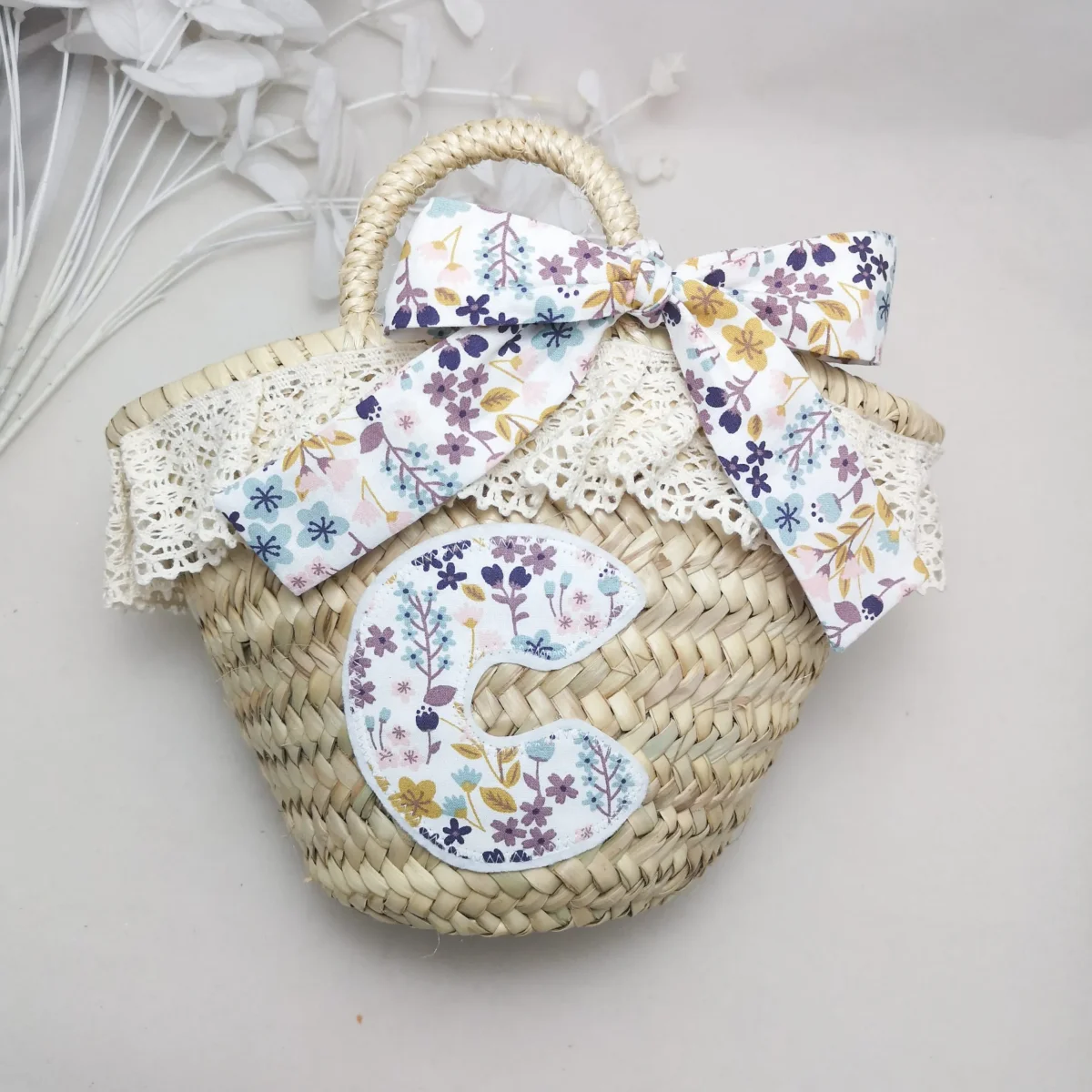 Capazo mini personalizado Flores