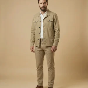 Sobrecamisa Cuatro Cierres Beige
