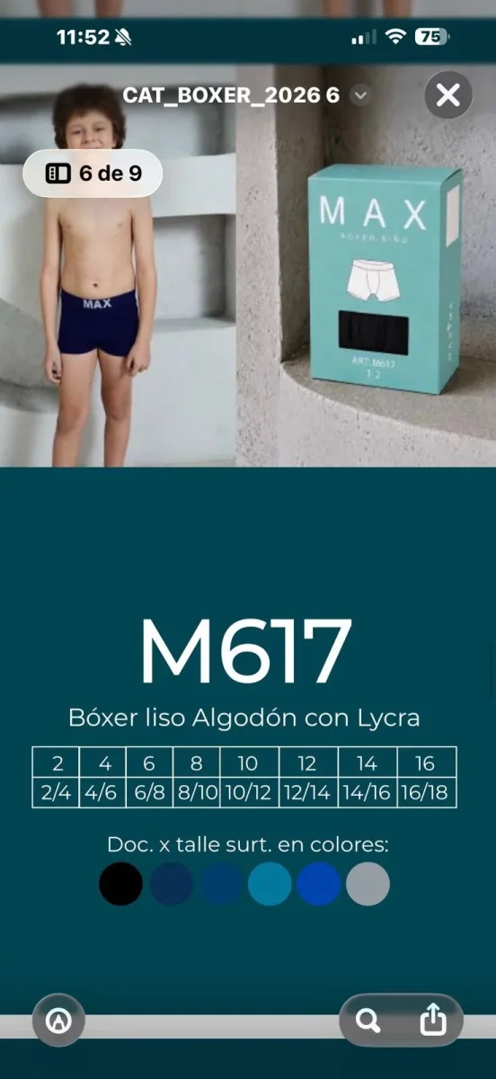SR 617 BOXER DE NIÑO LISO - Imagen 4