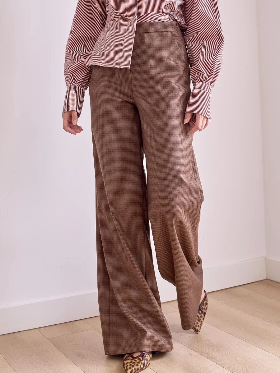 Pantalón ancho de sastrería de cuadros - Imagen 5