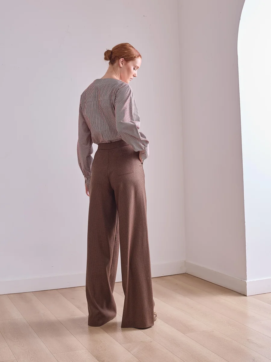 Pantalón ancho de sastrería de cuadros - Imagen 4