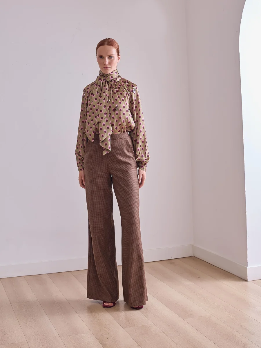 Pantalón ancho de sastrería de cuadros - Imagen 6