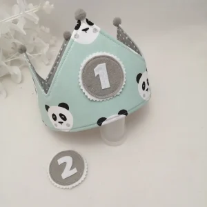 Corona cumpleaños reversible pandas mint
